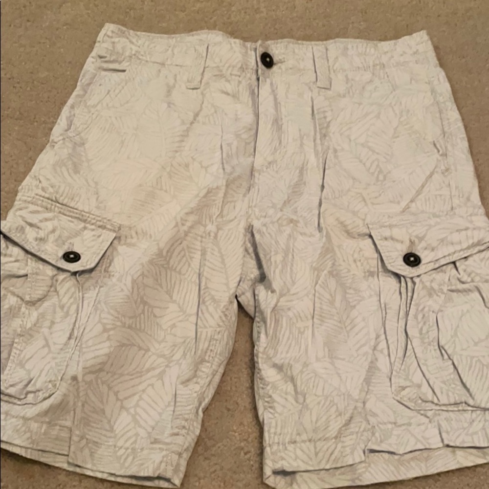 white & grey shorts